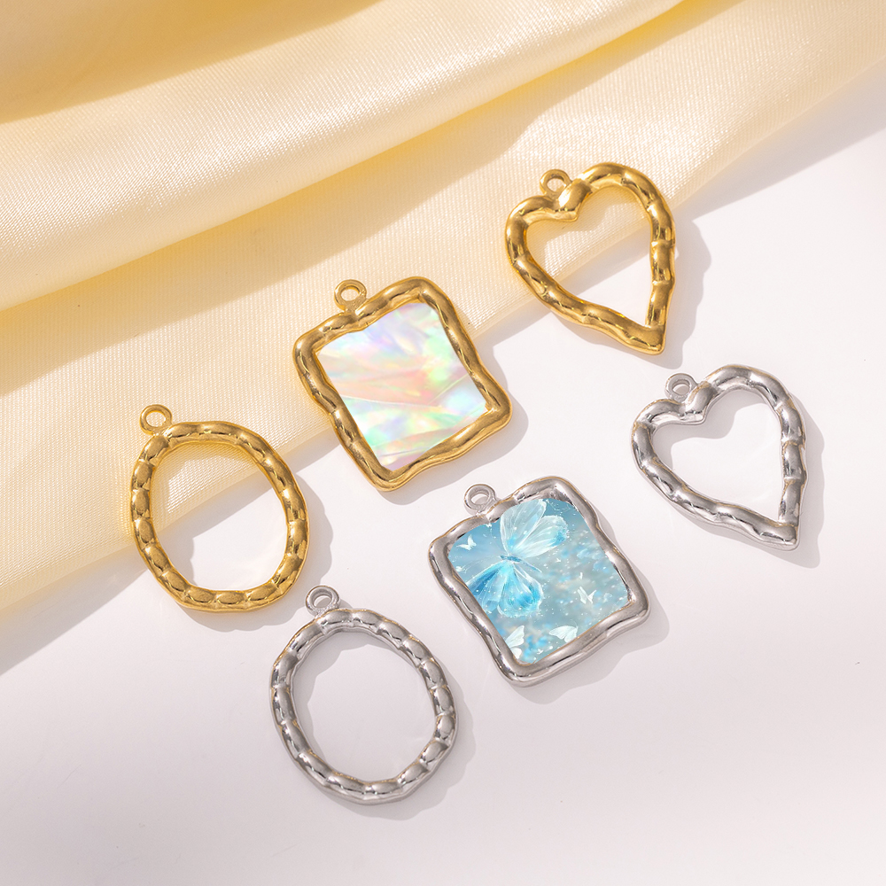 Resin Craft Projects - 5pcs Stainless Steel Heart Round Open