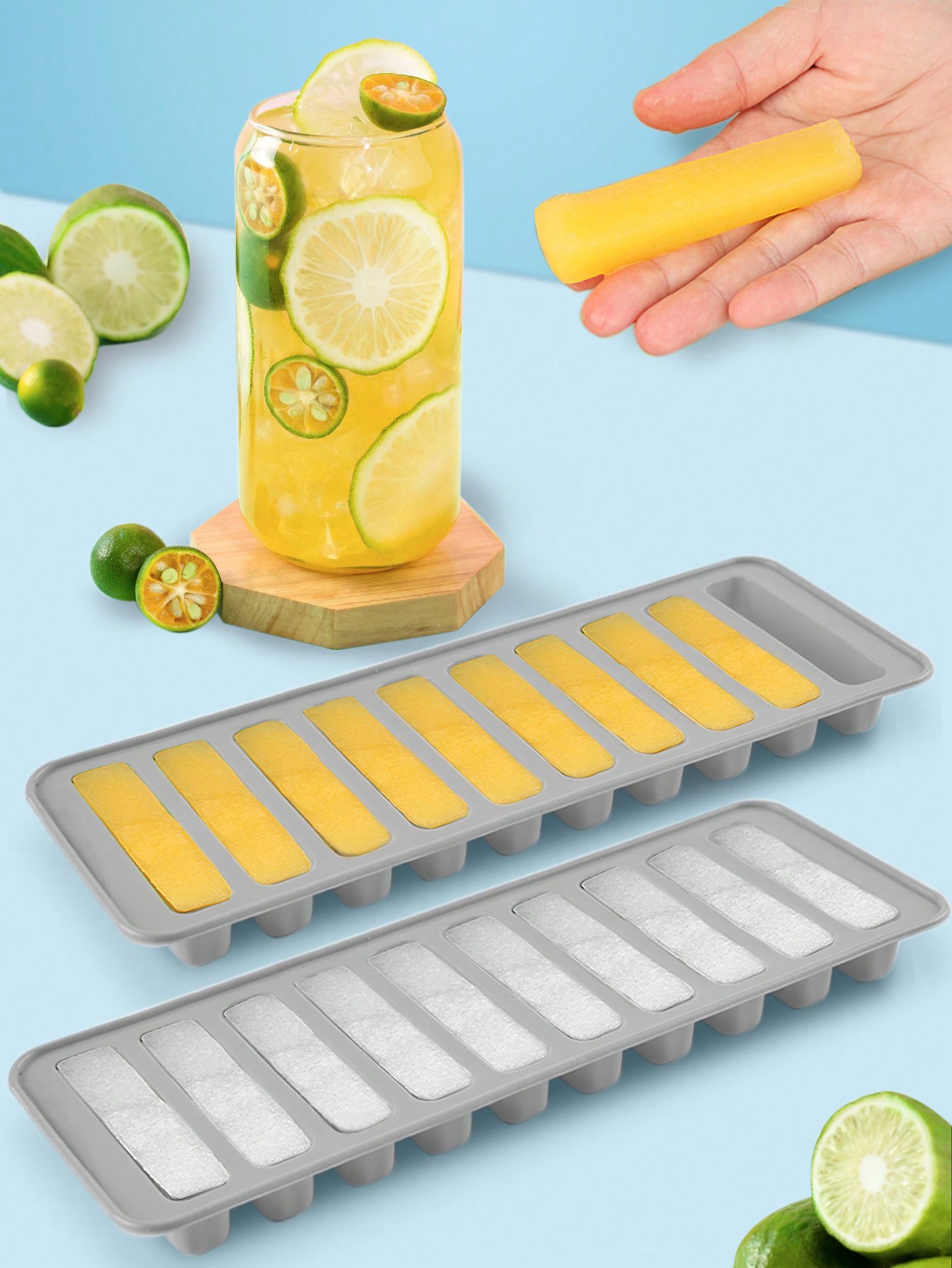 Silicone Mold Tray - 1pc Multi-grid Ice Cube Mold, Grey
