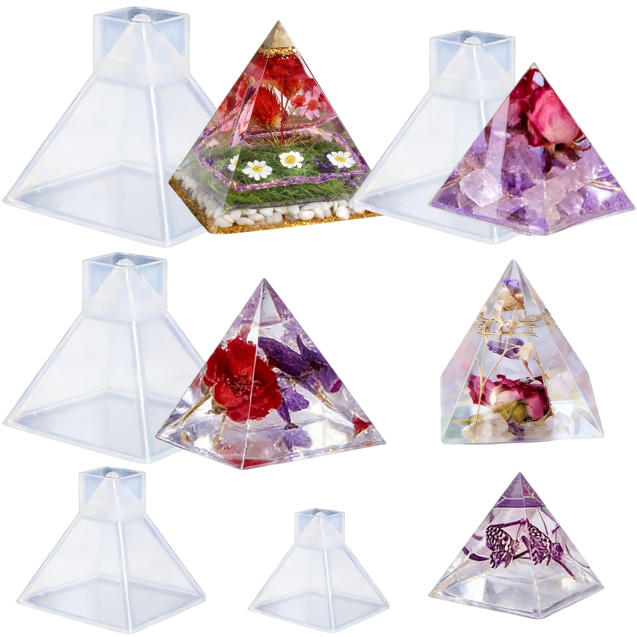 5pc- Pyramid resin molds of va - Resin Jewelry Kit ulasan dan harga