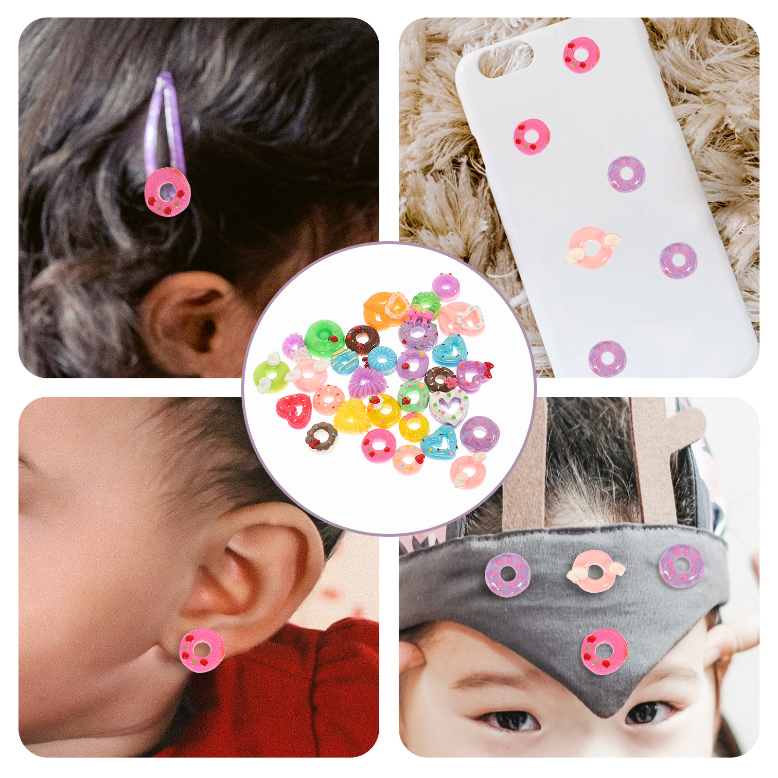 30Pcs Mini Donut Resin Ornamen - Resin Craft Supplies ulasan dan harga
