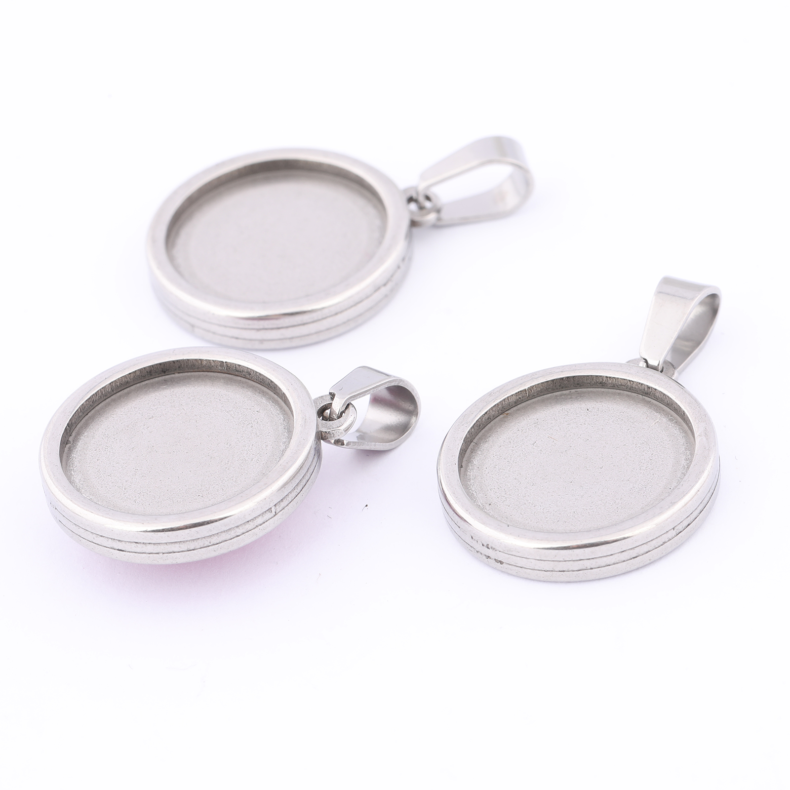 5pcs Stainless Steel Gold Plat - Bezels Set Pendant ulasan dan harga