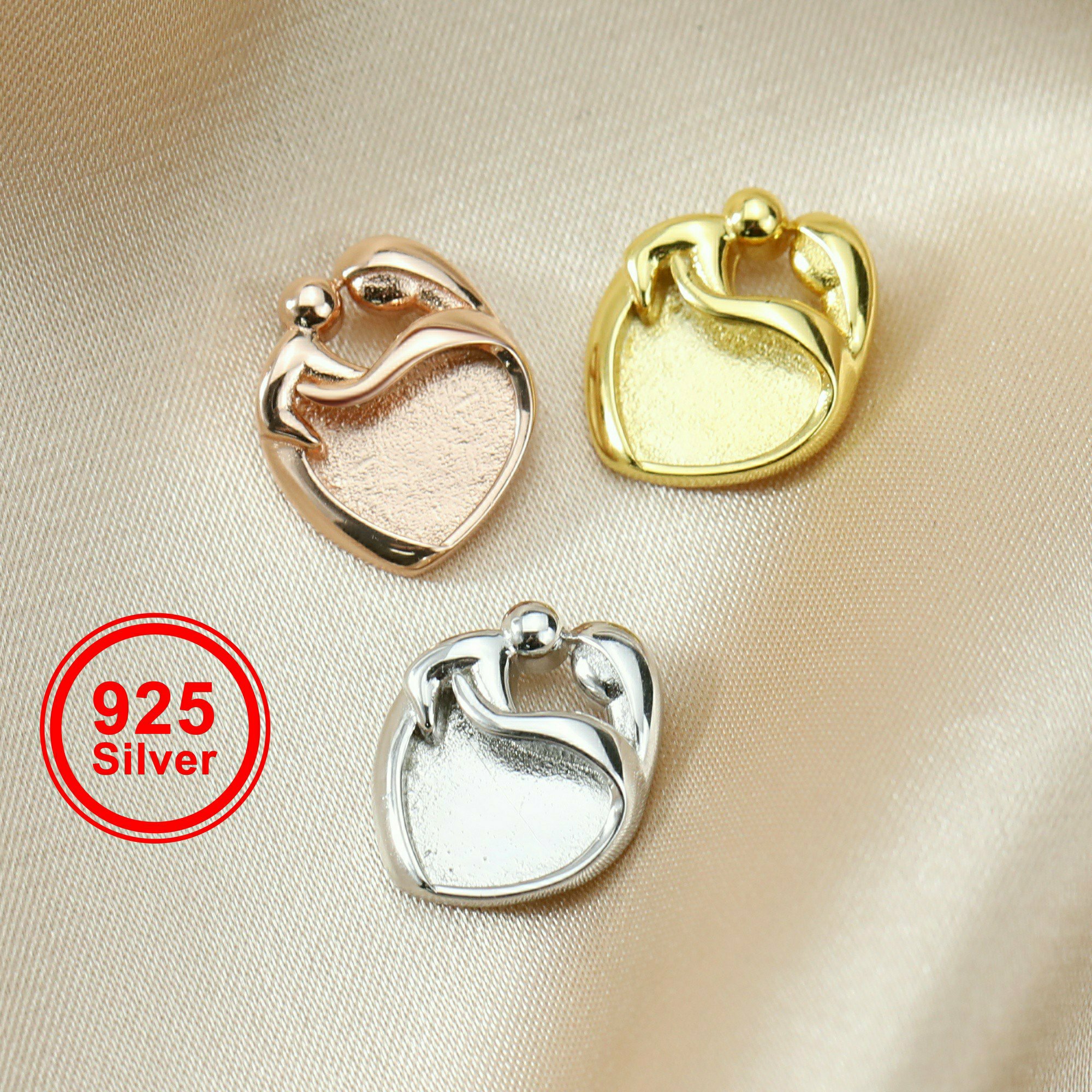 9MM Heart Bezel Settings Mothe - Bezels Set Pendant ulasan dan harga