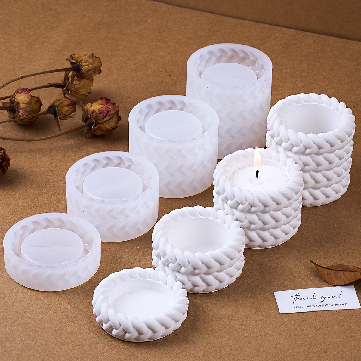 1/2/3/4 Floors Hemp Rope Candl - Serving Tray Mold ulasan dan harga