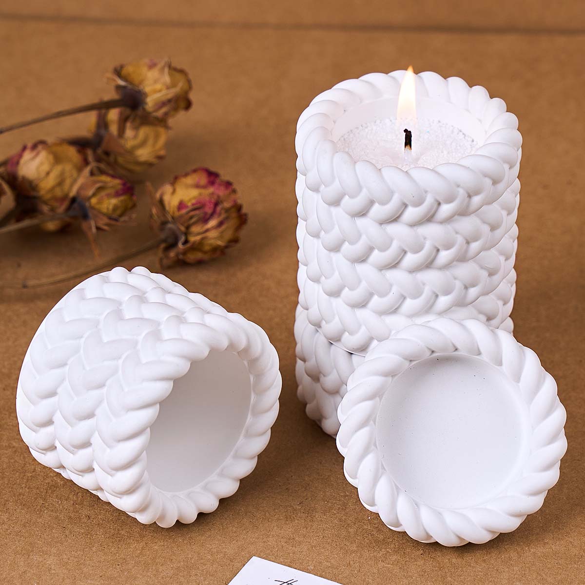 1/2/3/4 Floors Hemp Rope Candl - Serving Tray Mold ulasan dan harga