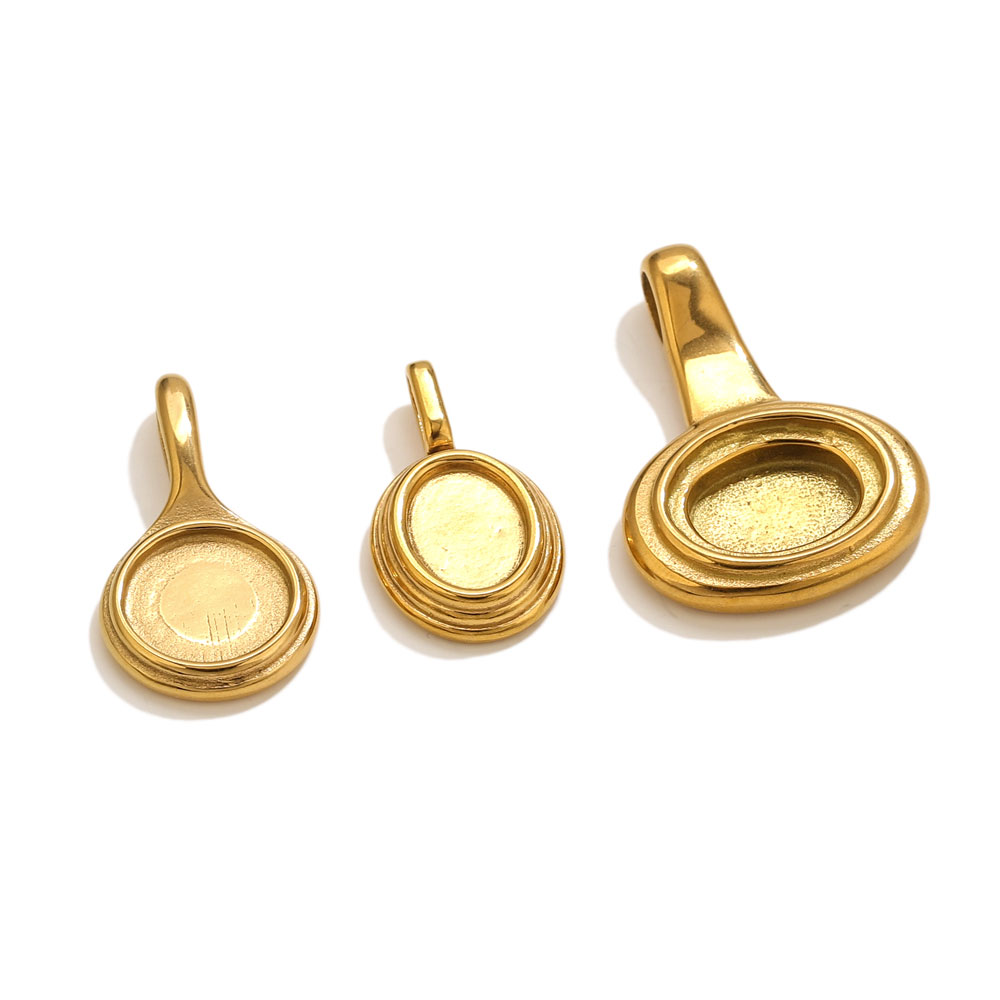 5pcs Stainless Steel Round Ova - Resin Craft Projects ulasan dan harga