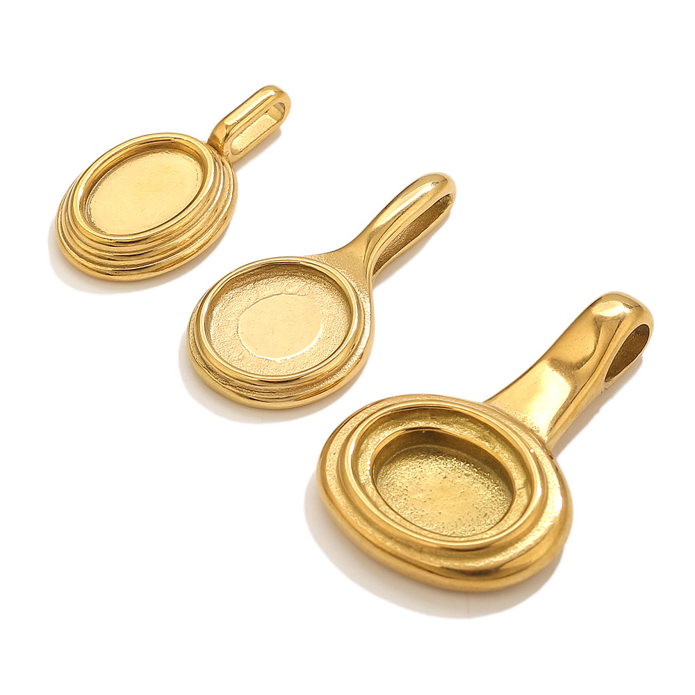 5pcs Stainless Steel Round Ova - Resin Craft Projects ulasan dan harga