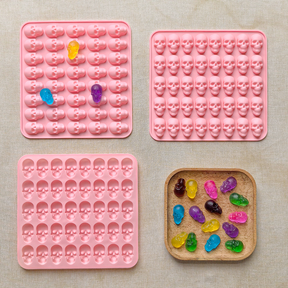 1pc 40 hole skull shaped bakin - Silicone Mold Tray ulasan dan harga