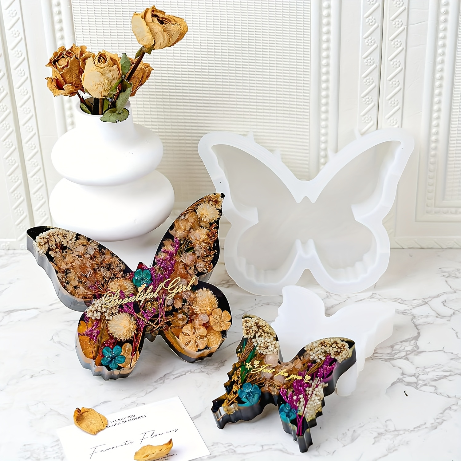 Two sizes of butterfly resin m - Flower Preservation Resin ulasan dan harga