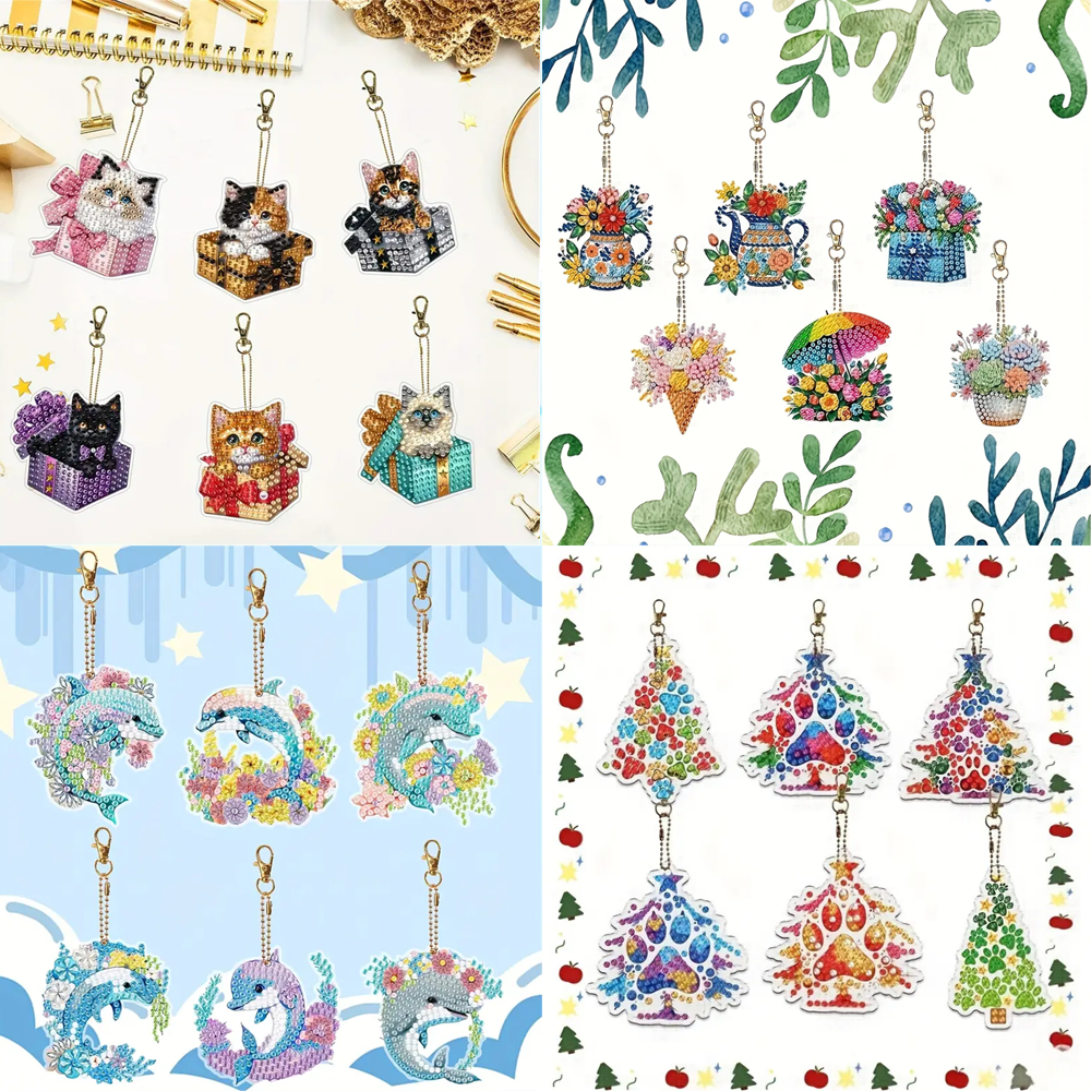 6-piece DIY Diamond Keychain - - Resin Craft Ideas ulasan dan harga