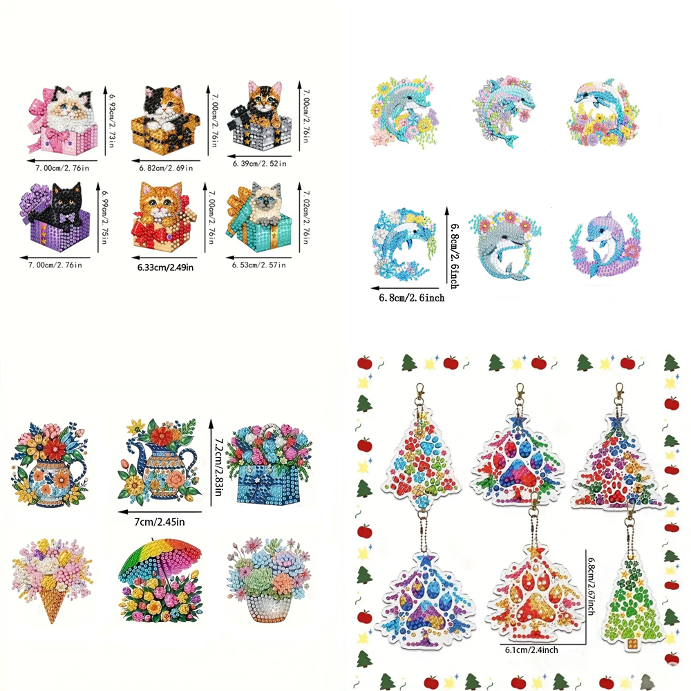 6-piece DIY Diamond Keychain - - Resin Craft Ideas ulasan dan harga