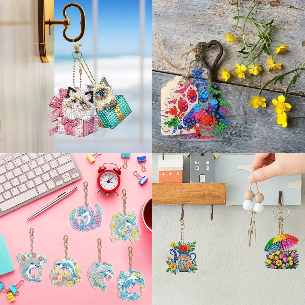 6-piece DIY Diamond Keychain - - Resin Craft Ideas ulasan dan harga