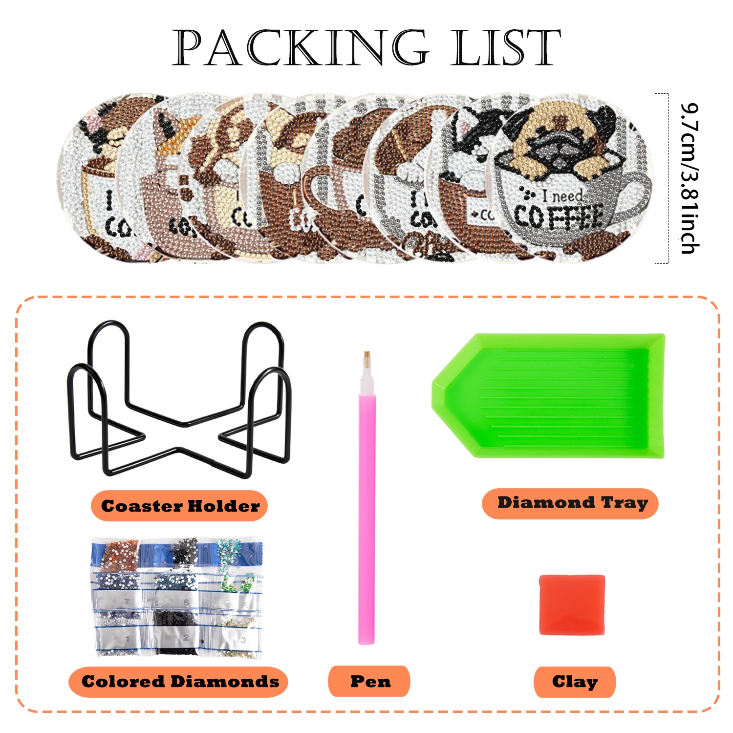 8 pieces/set of diamond painti - Resin Craft Kit ulasan dan harga