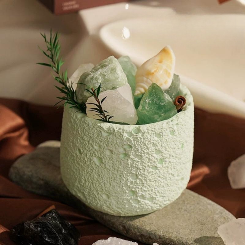 Creative Round Concrete Flower - Coaster Mold Round ulasan dan harga