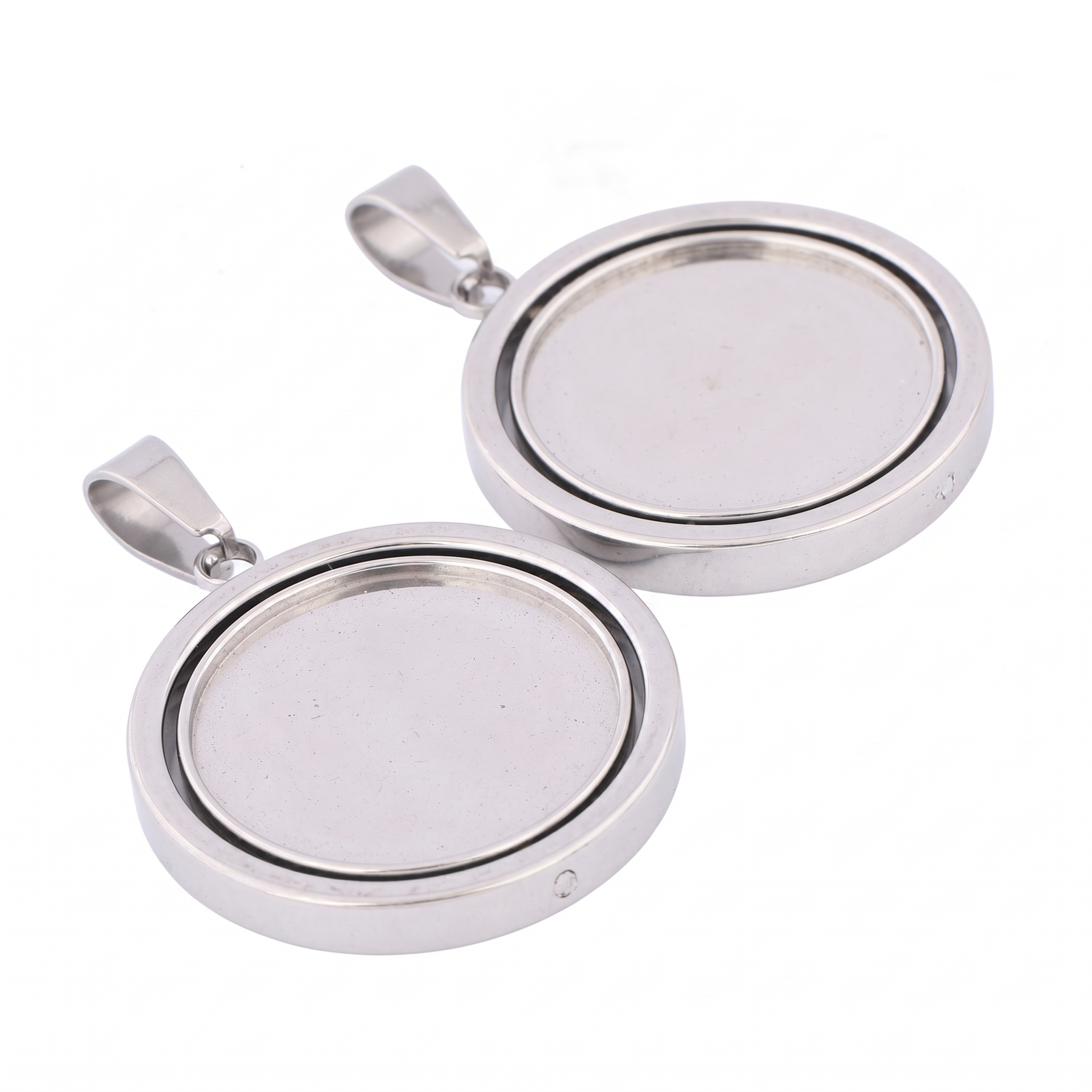 3pcs Stainless Steel  Rotatabl - Bezels Set Pendant ulasan dan harga