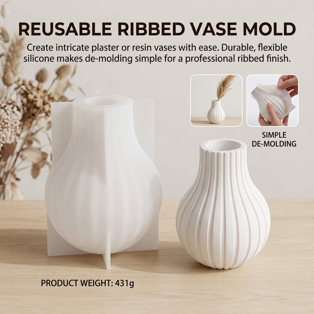 Silicone Vase Mold with Stripe - Resin Craft Ideas ulasan dan harga