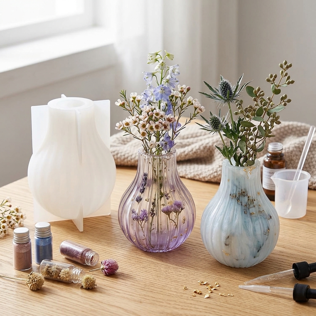 Silicone Vase Mold with Stripe - Resin Craft Ideas ulasan dan harga