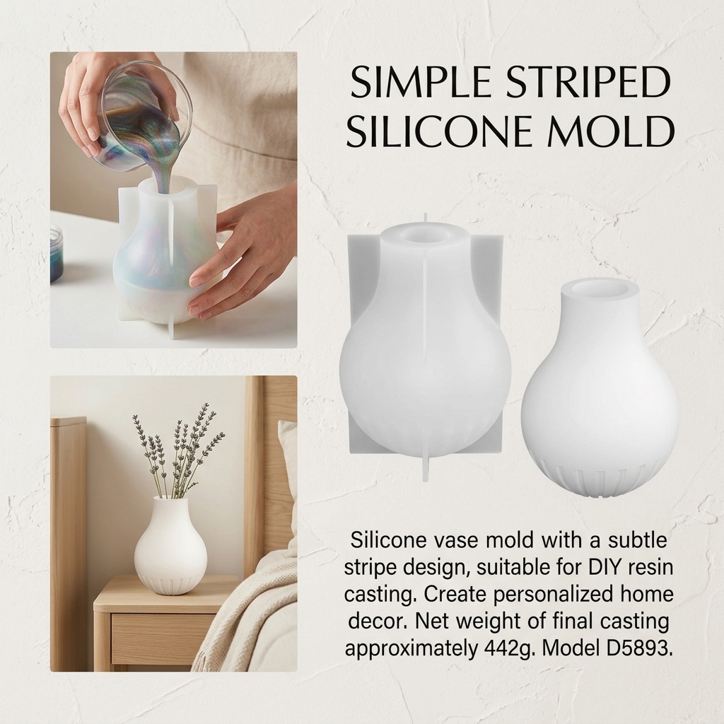 Silicone Vase Mold with Stripe - Resin Craft Ideas ulasan dan harga