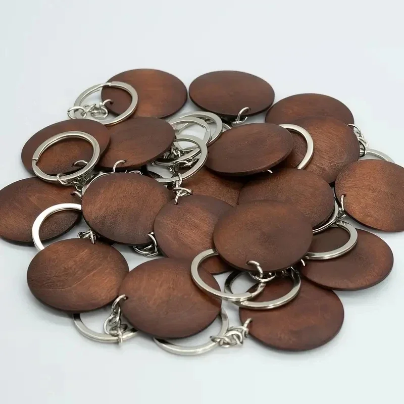 10Pcs Wooden Keychains Vintage - Wood Ring Blank ulasan dan harga