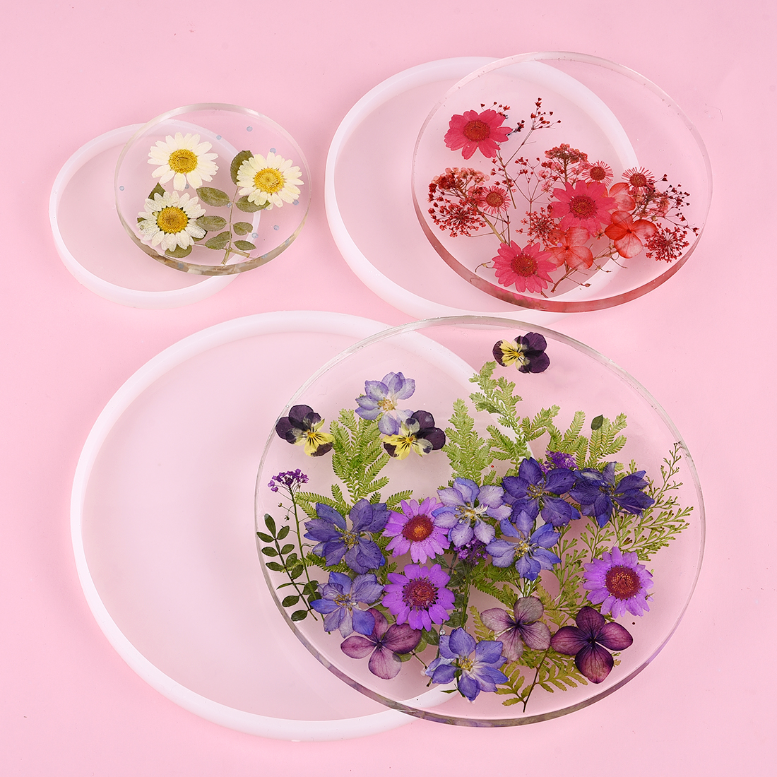 DIY Round Square Rectangle Sha - Coaster Mold Round ulasan dan harga