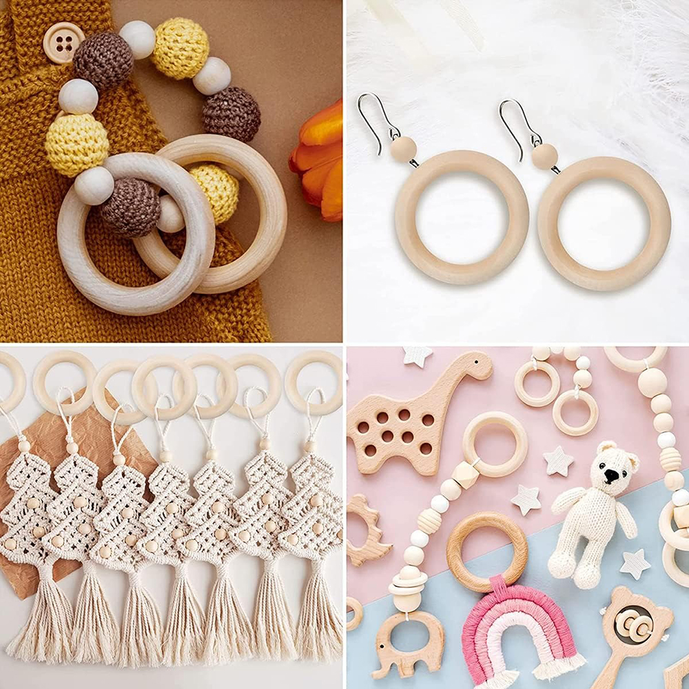 20PCS Wooden Rings for Craft 5 - Wood Ring Blank ulasan dan harga