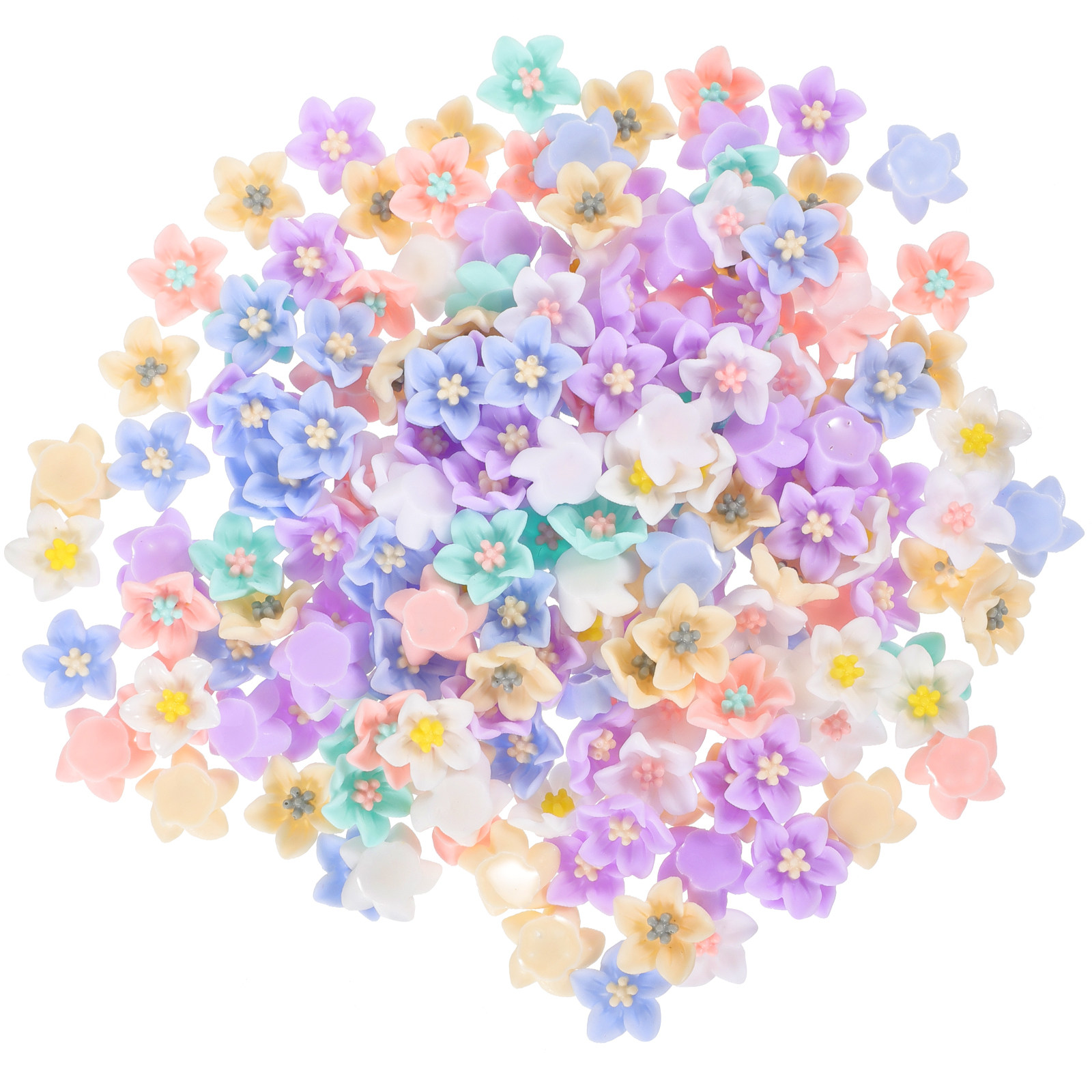 200Pcs Resin Flower Charms Fin - Resin Craft Supplies ulasan dan harga
