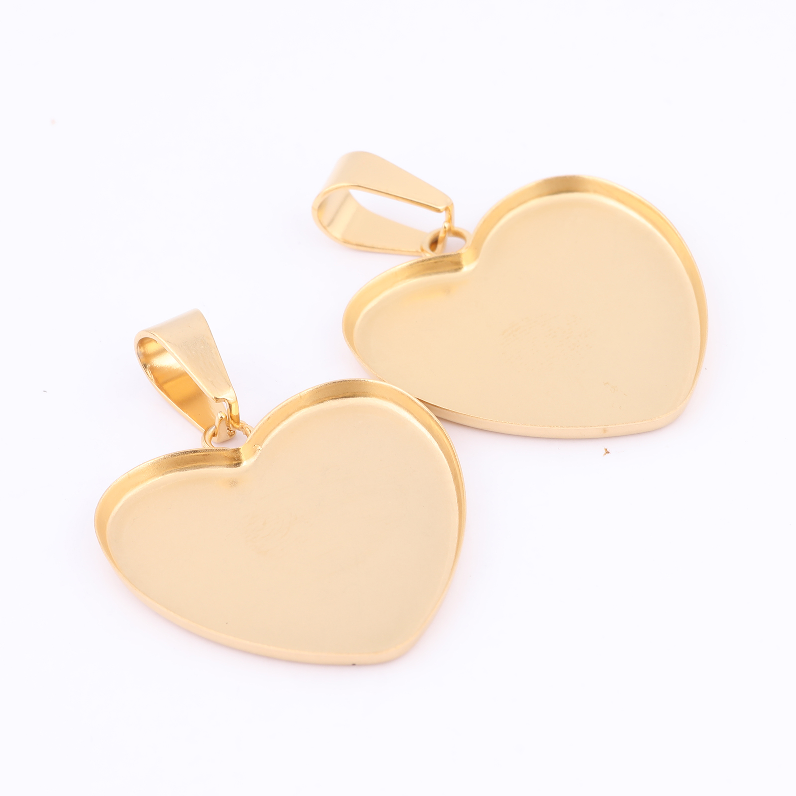 10pcs Stainless Steel Gold Pla - Bezels Set Pendant ulasan dan harga