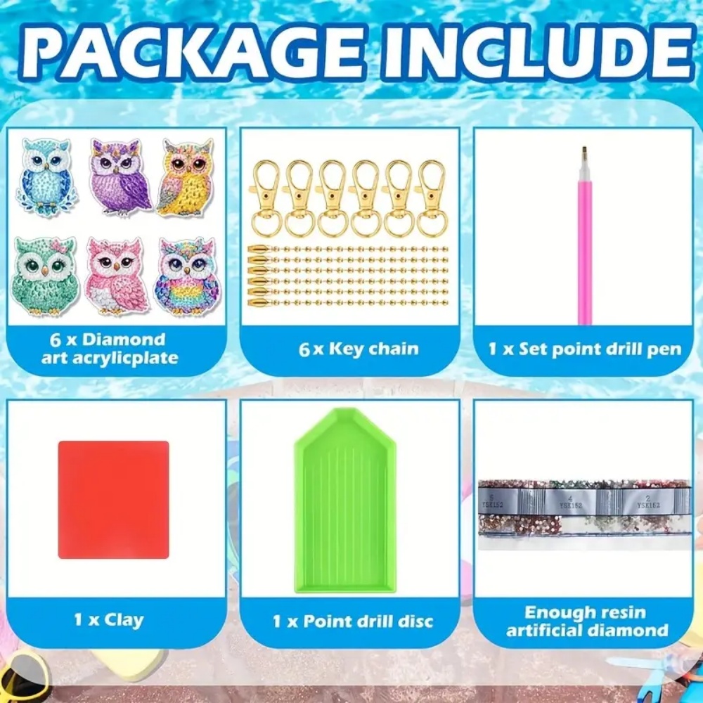 6-piece/set DIY Diamond Keycha - Resin Craft Supplies ulasan dan harga