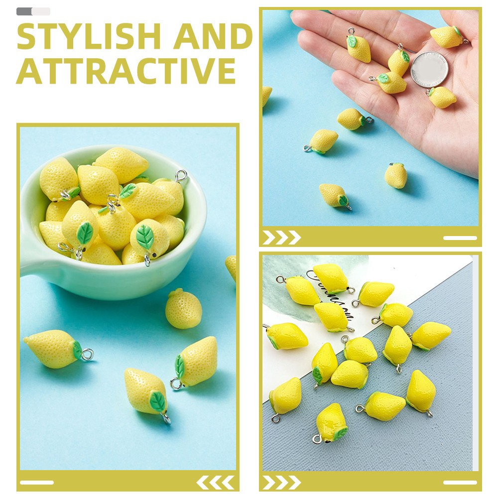 20Pcs Resin Lemon Charms Fruit - Resin Crafts Diy ulasan dan harga
