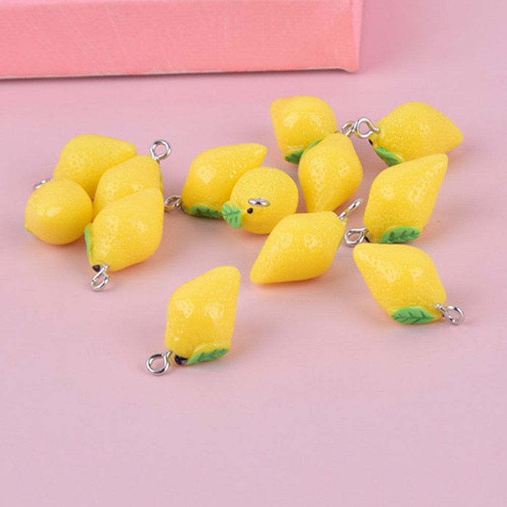 20Pcs Resin Lemon Charms Fruit - Resin Crafts Diy ulasan dan harga