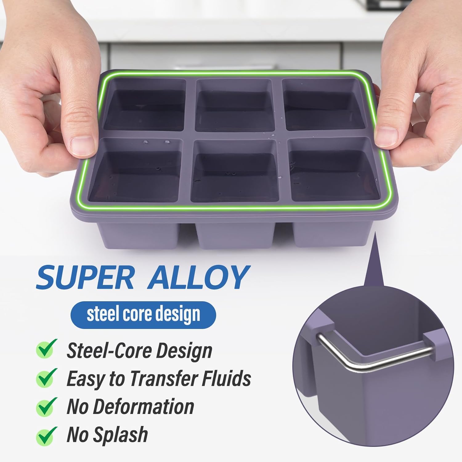 2pack Large Silicone Ice Cube  - Silicone Mold Tray ulasan dan harga