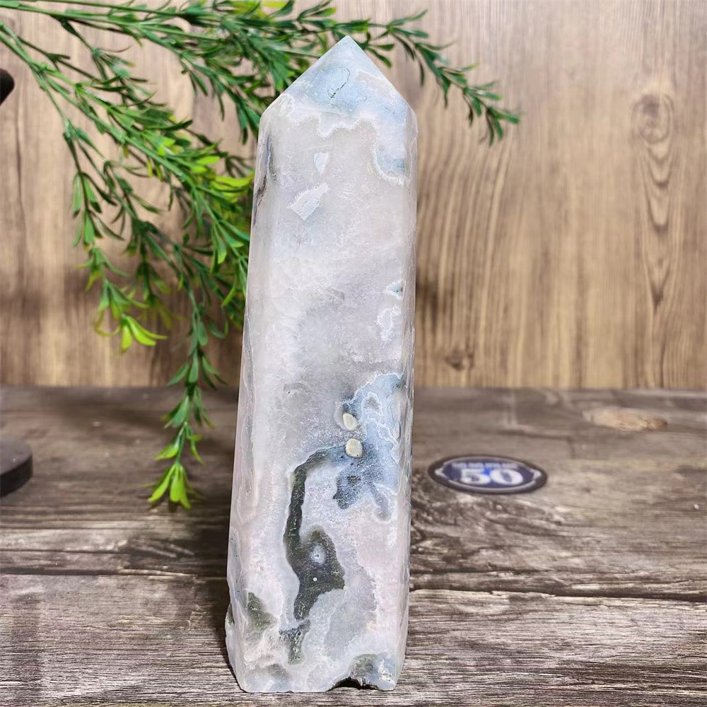 Big Green Moss Agate Druzy Nat - Terrarium Moss Art ulasan dan harga