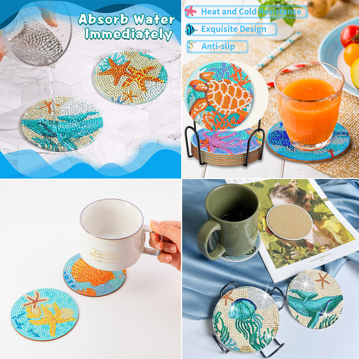RUOPOTY 8pc/sets Diamond Paint - Resin Craft For Beginners ulasan dan harga