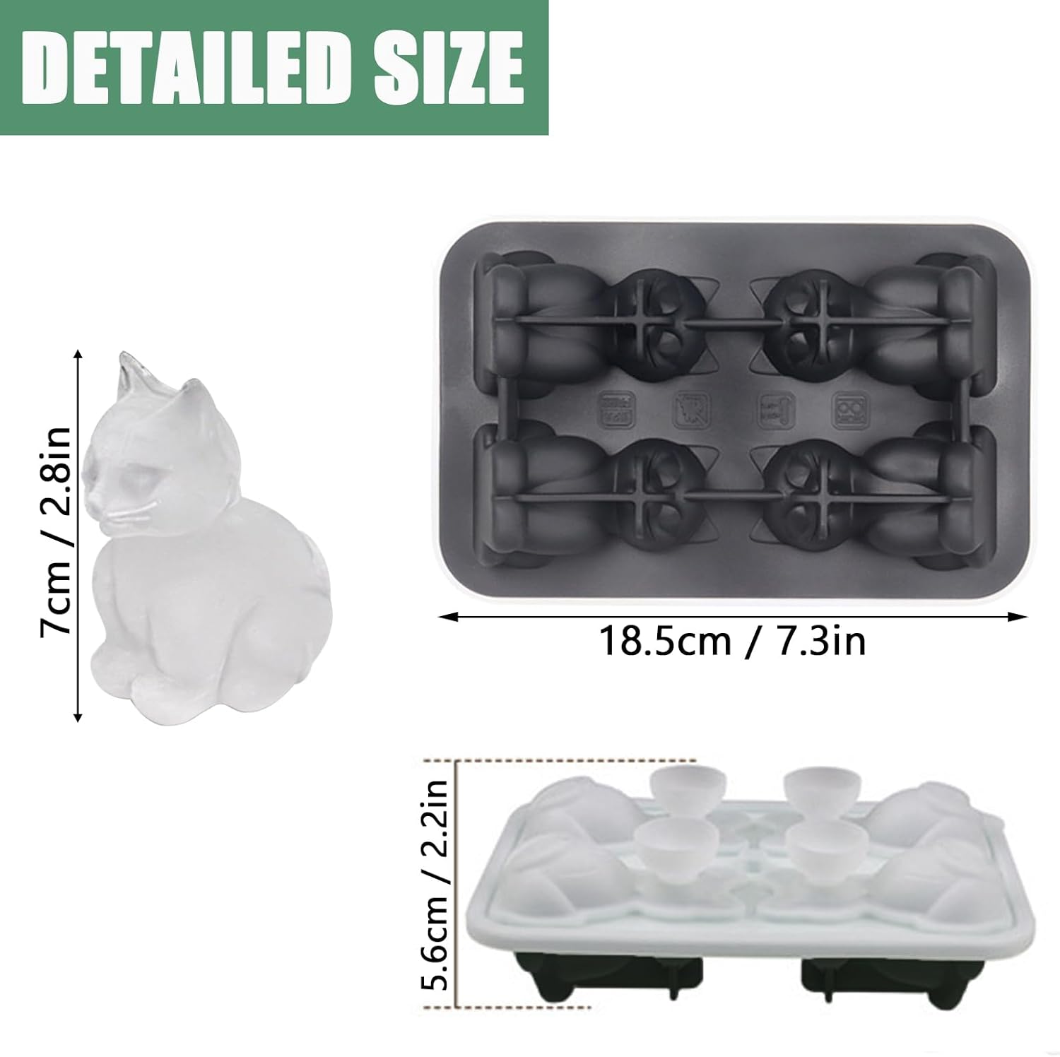 3D Cat Ice Cube Mold, Admaison - Silicone Mold Tray ulasan dan harga