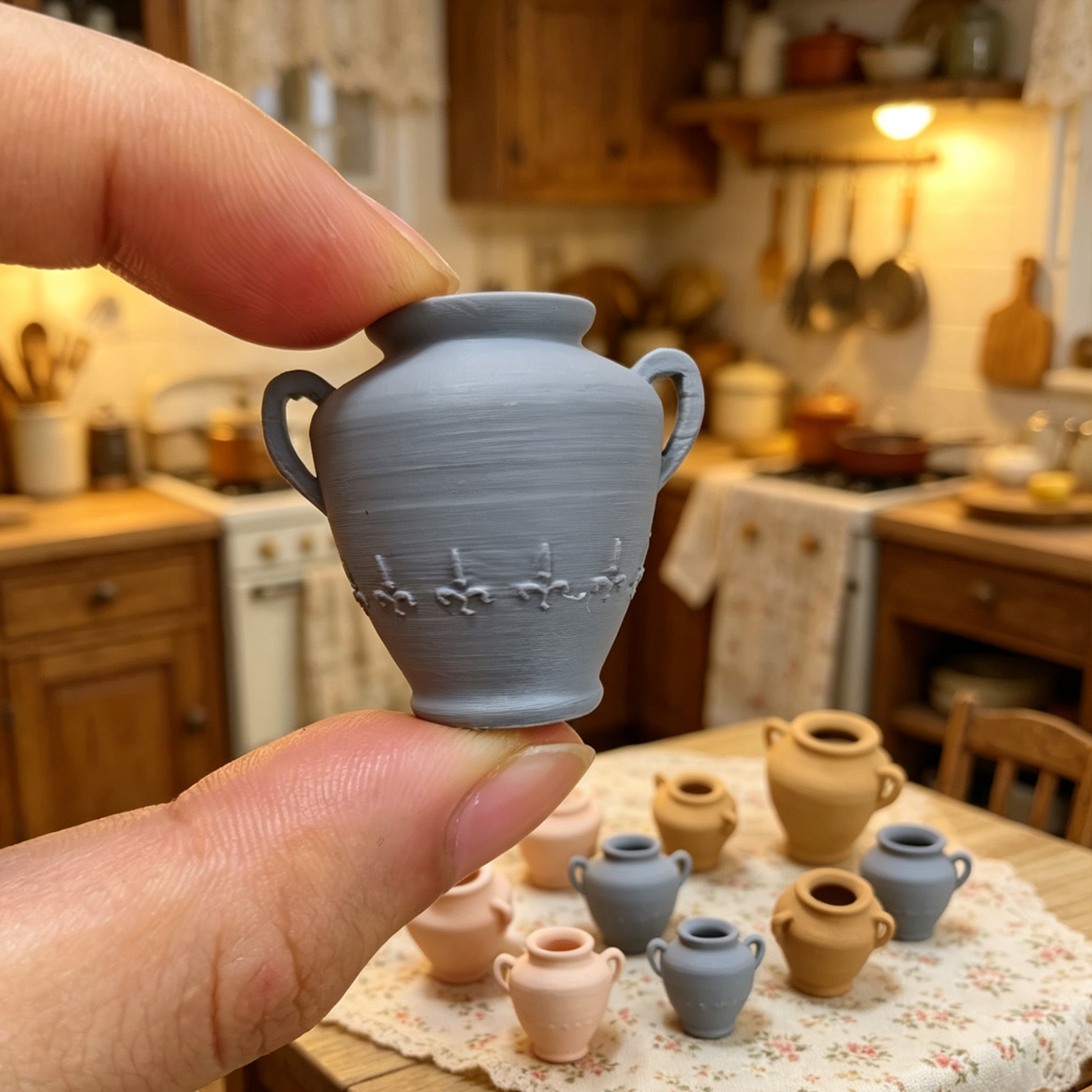 Miniature ceramic three-piece  - Resin Craft Ideas ulasan dan harga