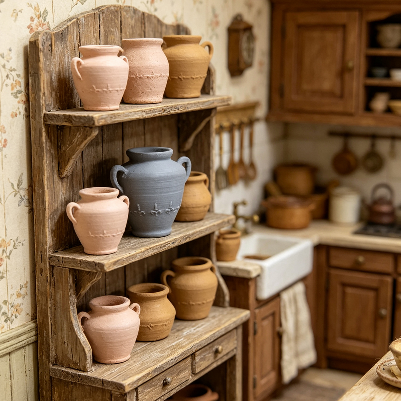 Miniature ceramic three-piece  - Resin Craft Ideas ulasan dan harga