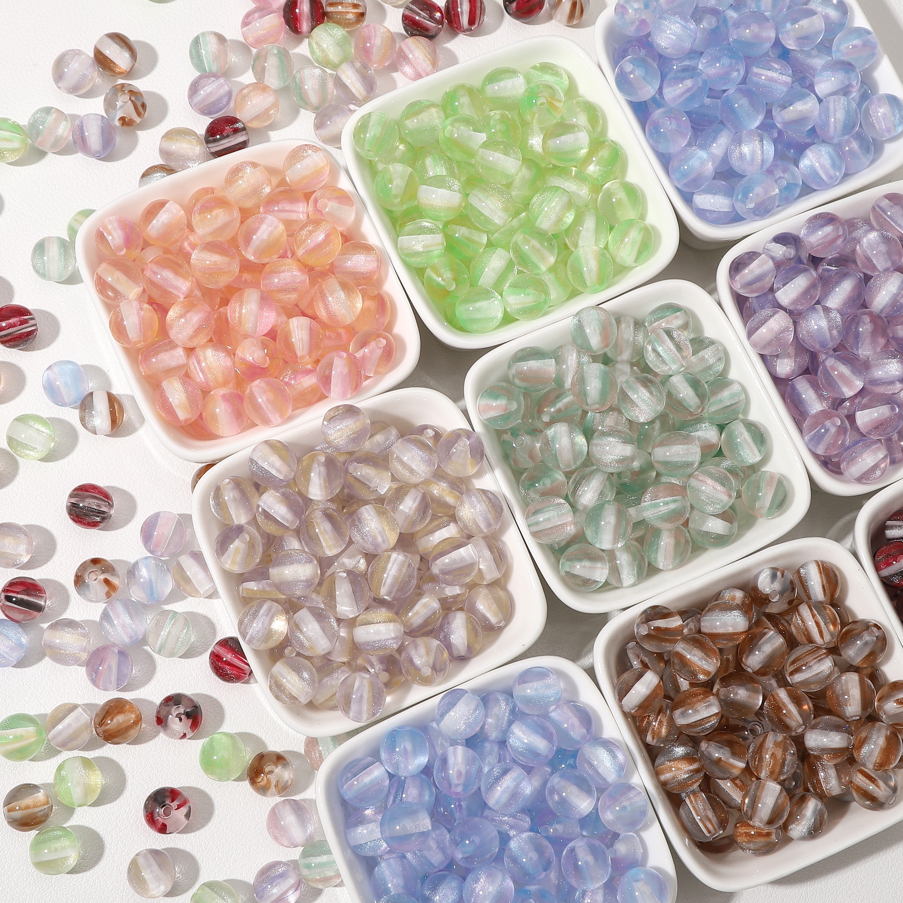 8mm 100Pcs Colorful Round Resi - Resin Crafts Diy ulasan dan harga