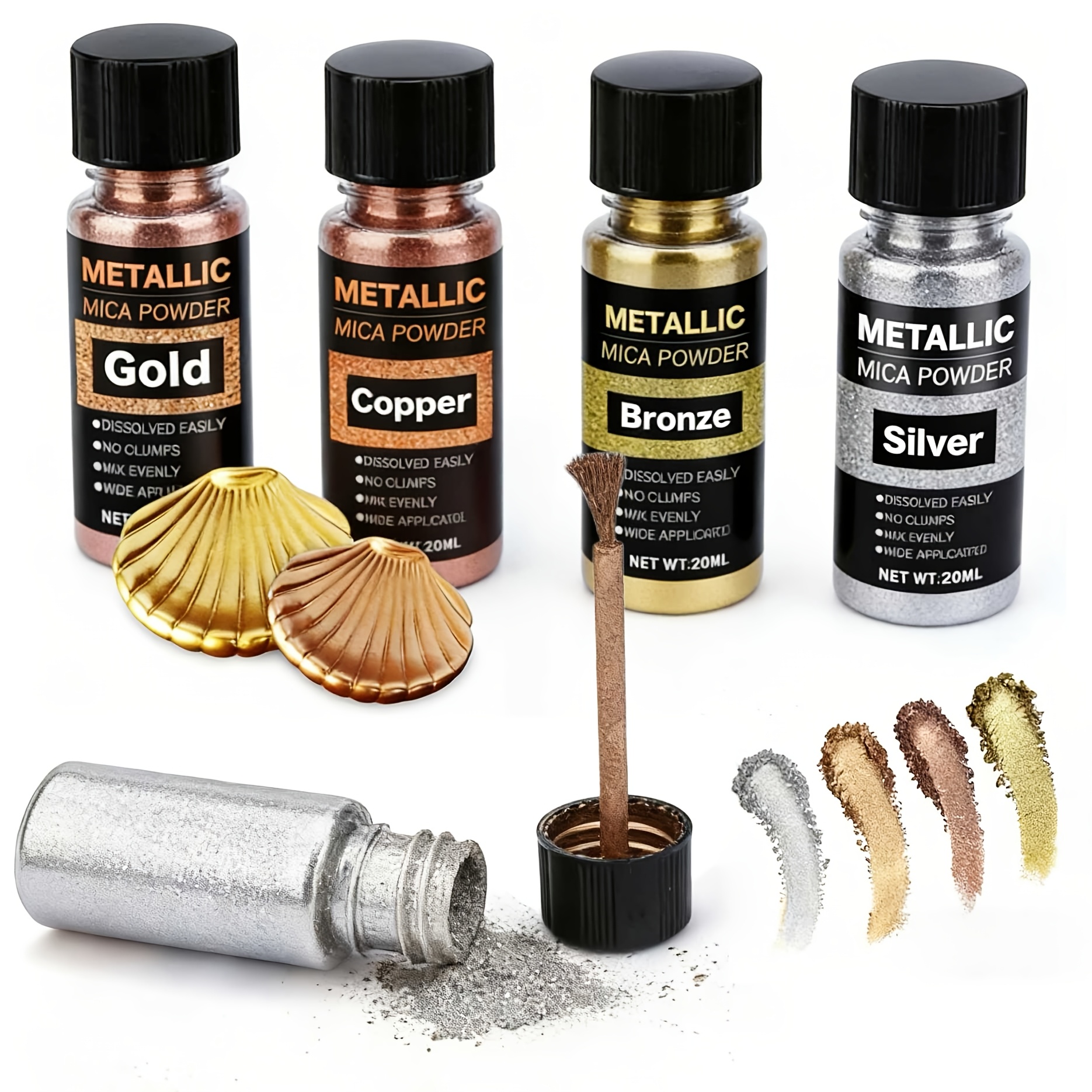 Metallic Mica Powder, Brushed  - Resin Pigment Set ulasan dan harga