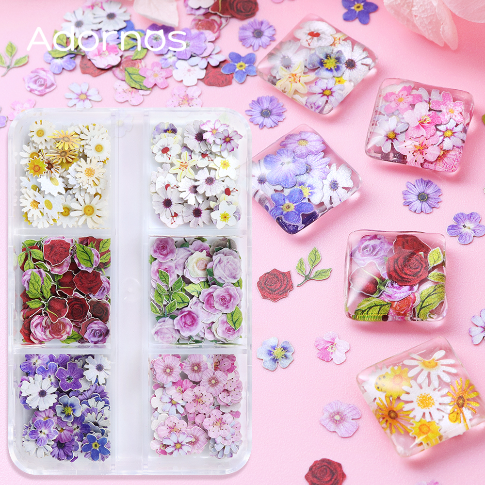 6 Grids Flowers Wood Pulp Chip - Flower Preservation Resin ulasan dan harga