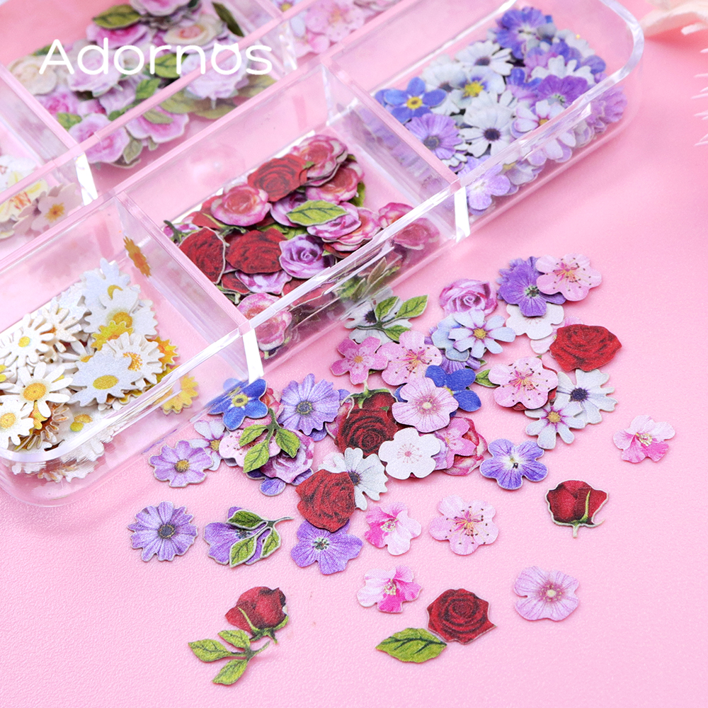 6 Grids Flowers Wood Pulp Chip - Flower Preservation Resin ulasan dan harga