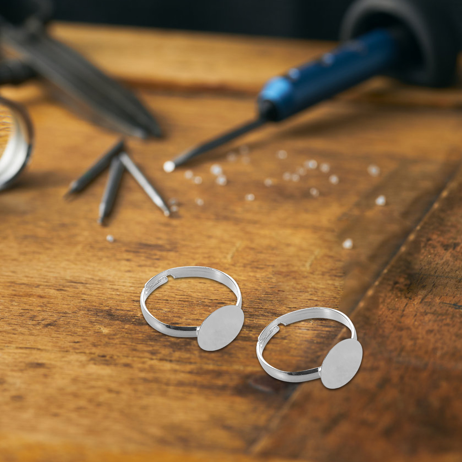 20Pcs Adjustable Blank Ring Fi - Resin Crafts Diy ulasan dan harga