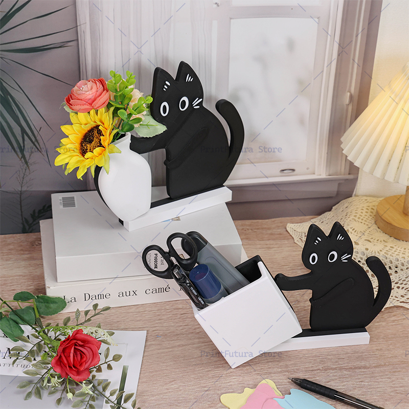 3D Printed Naughty Kitten Vase - Dried Flower Bulk ulasan dan harga