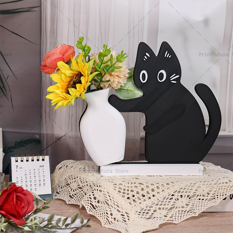 3D Printed Naughty Kitten Vase - Dried Flower Bulk ulasan dan harga