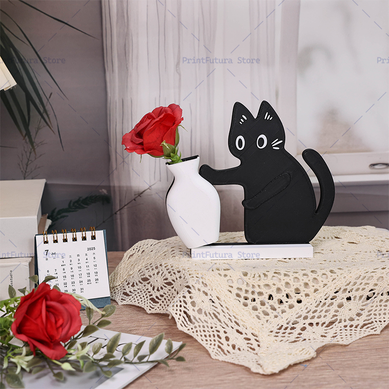 3D Printed Naughty Kitten Vase - Dried Flower Bulk ulasan dan harga
