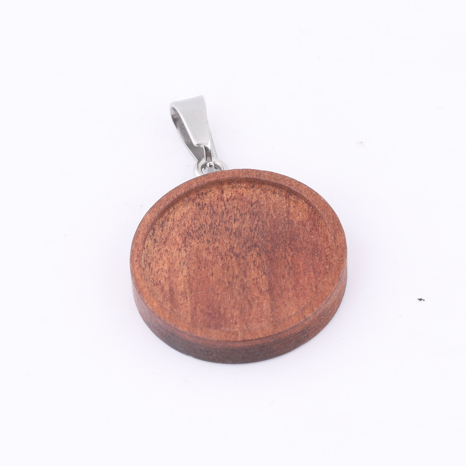 10pcs 20mm Round Wood Cabochon - Bezels Set Pendant ulasan dan harga
