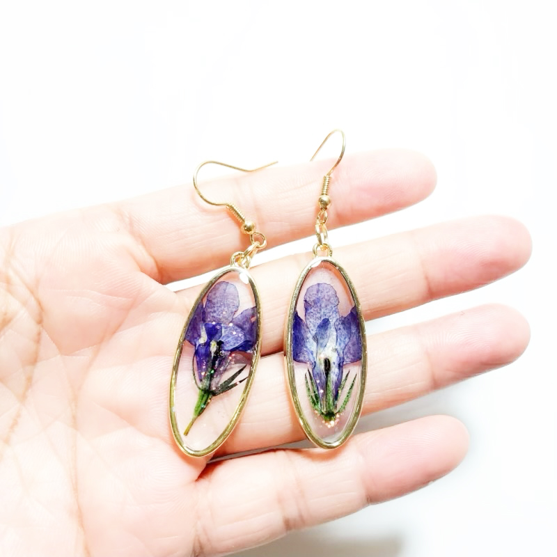 Dried Flower Earrings Heart Re - Dried Flower Bulk ulasan dan harga